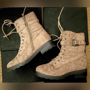 Women's Suede Lace-Up Ankle Boots
